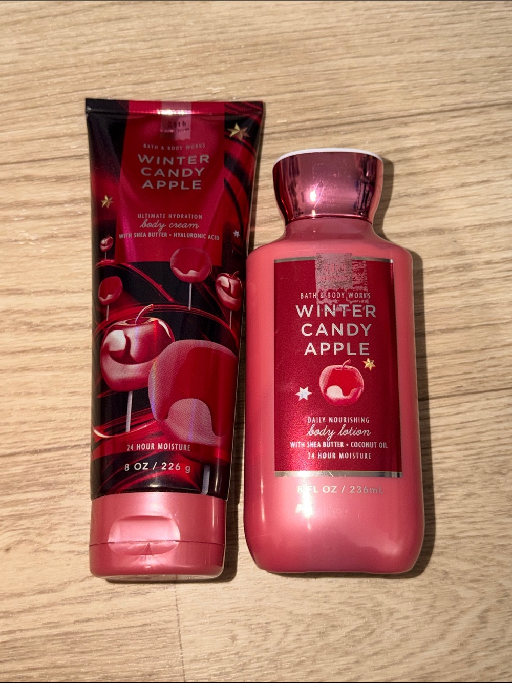 New Bath & Body Works 2 Pc Winter Candy Apple Body Lotion & Body Cream